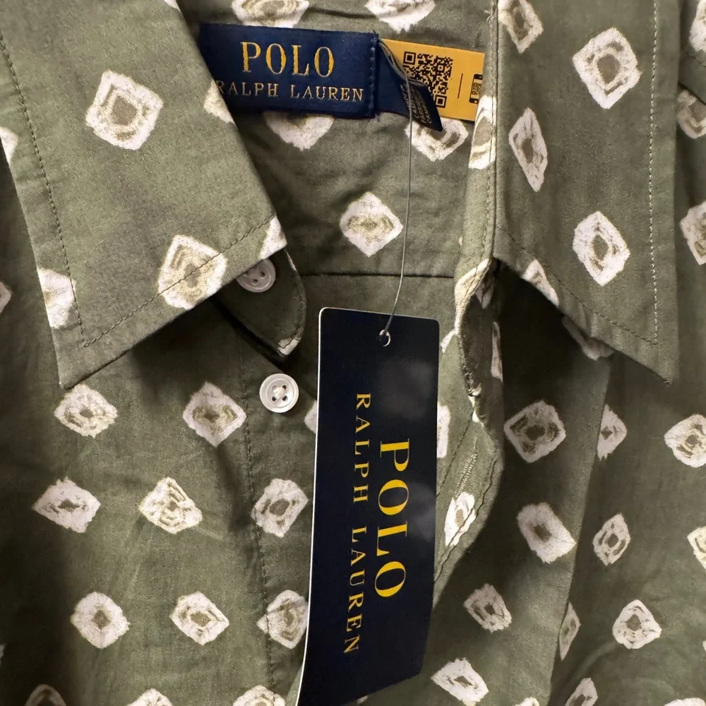 Polo Ralph Lauren Block-Print Tie-Cuff Cotton Shirtdress - Picture 8 of 10